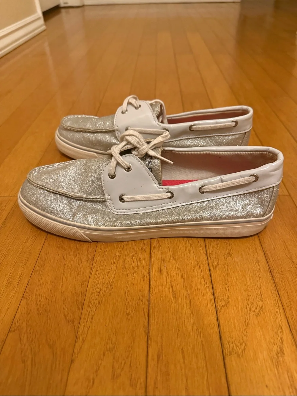Sperry Silver Glitter Women's Boat Shoes